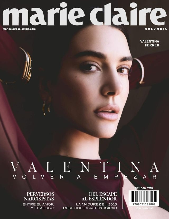Valentina Ferrer featured on the Marie Claire Colombia cover from February 2025
