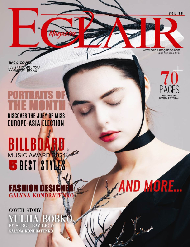 Yuliia Bobko featured on the Eclair Magazine cover from June 2021