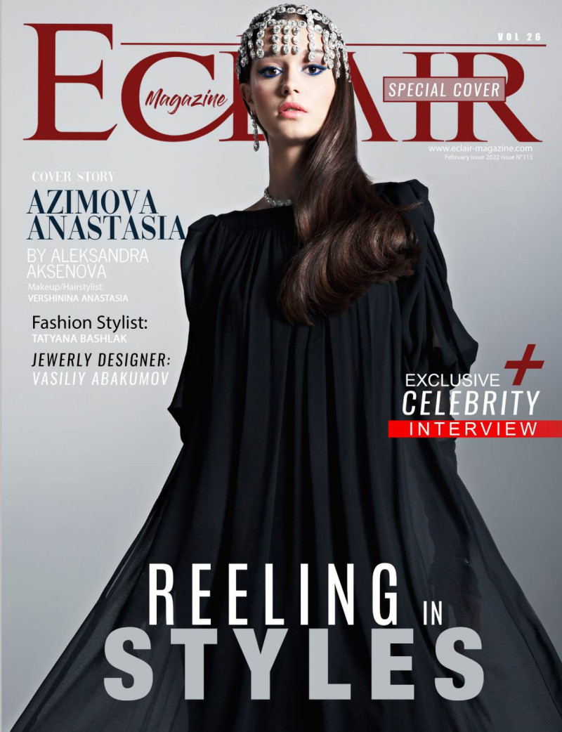 Anastasia Azimova featured on the Eclair Magazine cover from February 2022