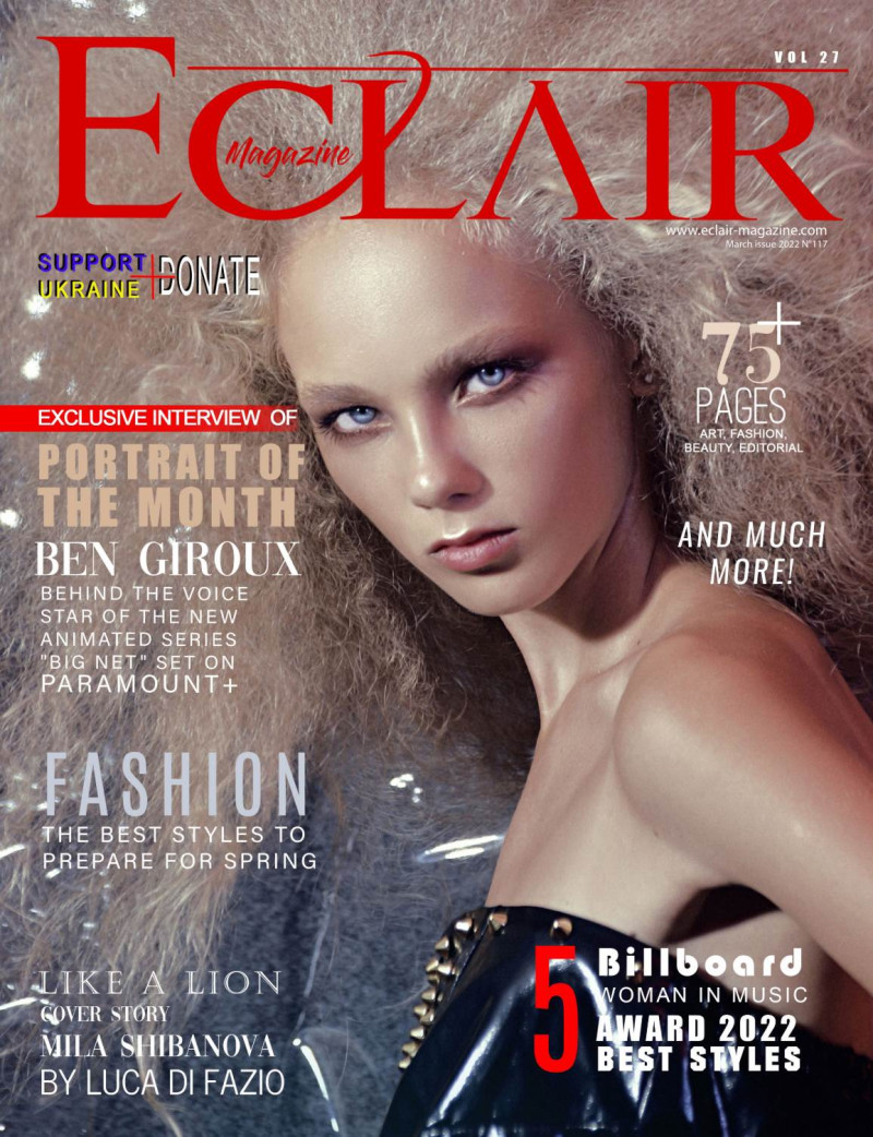 Mila Shibanova featured on the Eclair Magazine cover from March 2022