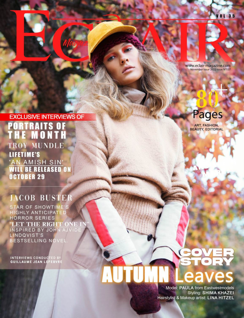 Paula featured on the Eclair Magazine cover from November 2022