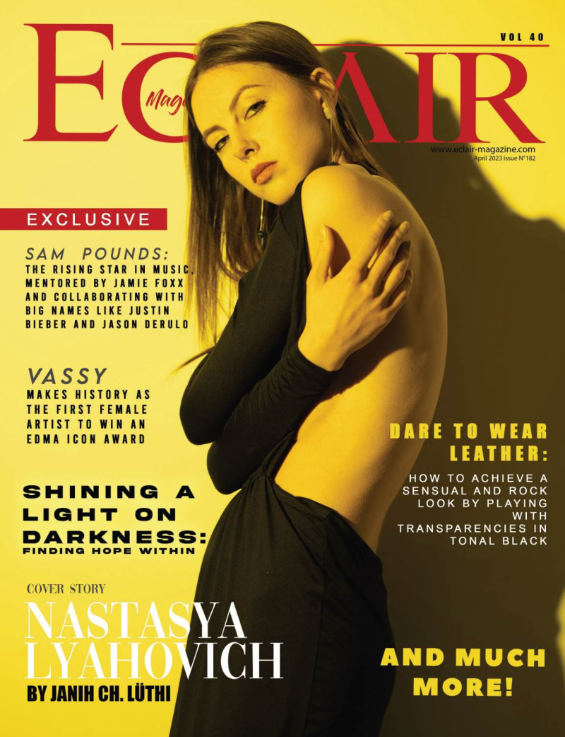 Nastasya Lyahovich featured on the Eclair Magazine cover from April 2023