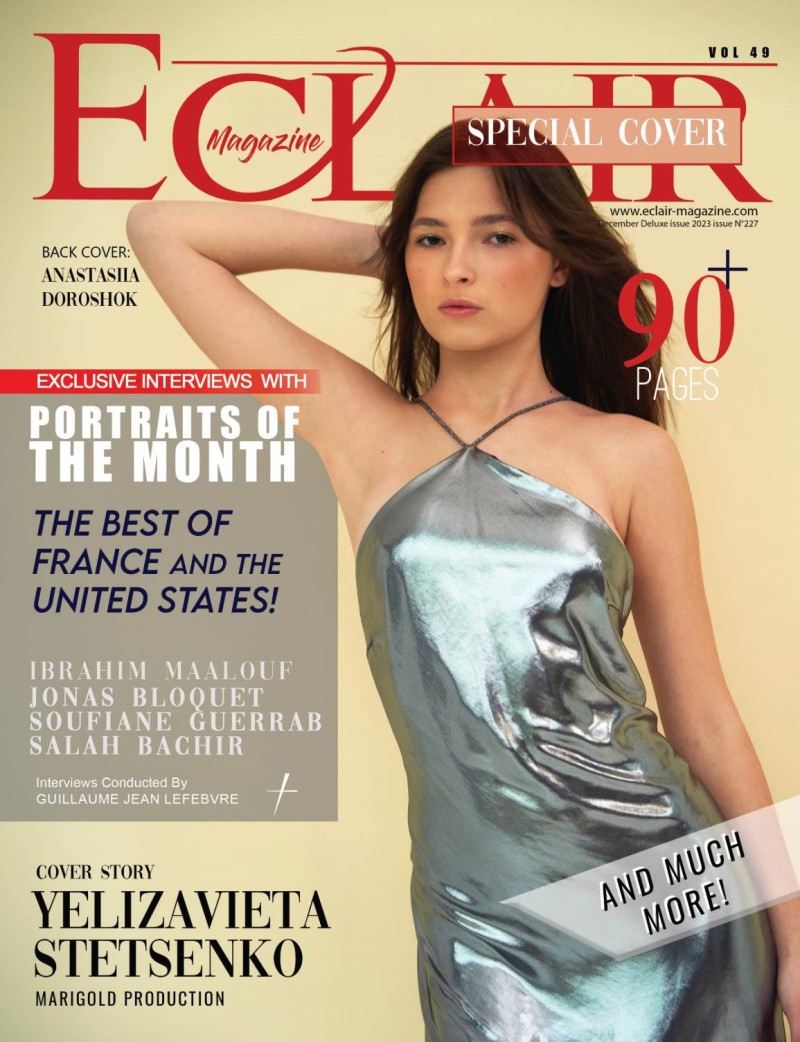 Yelizavieta Stetsenko featured on the Eclair Magazine cover from December 2023