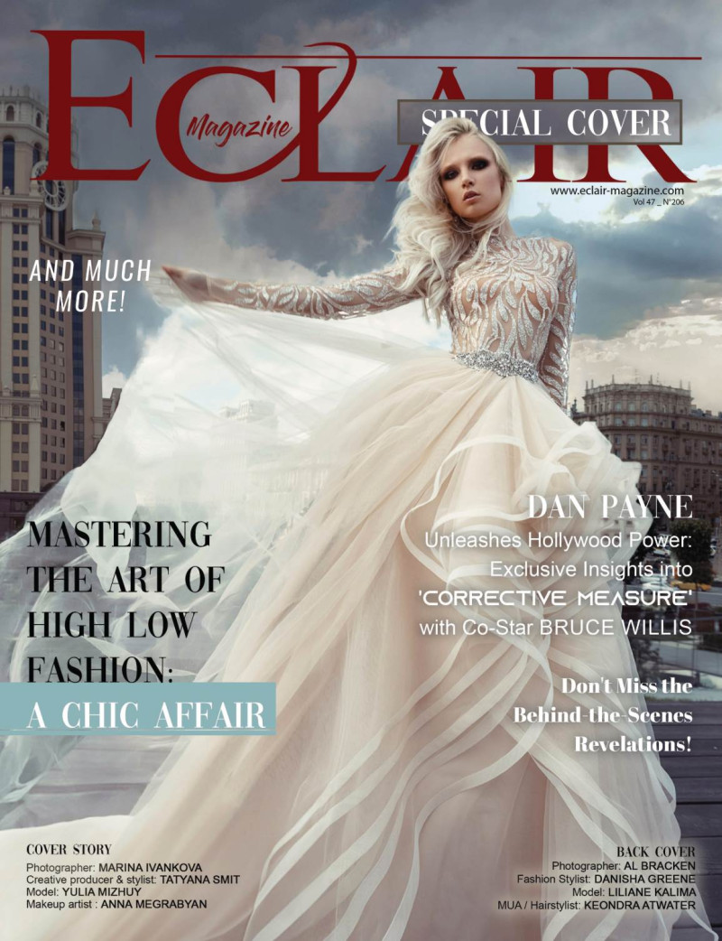 Yulia Mizhuy featured on the Eclair Magazine cover from October 2023