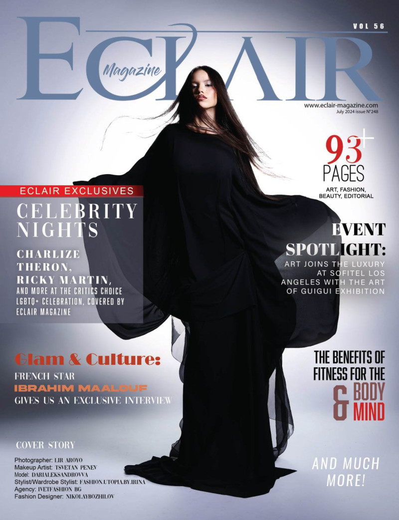 Daria Aleksandrovva featured on the Eclair Magazine cover from July 2024