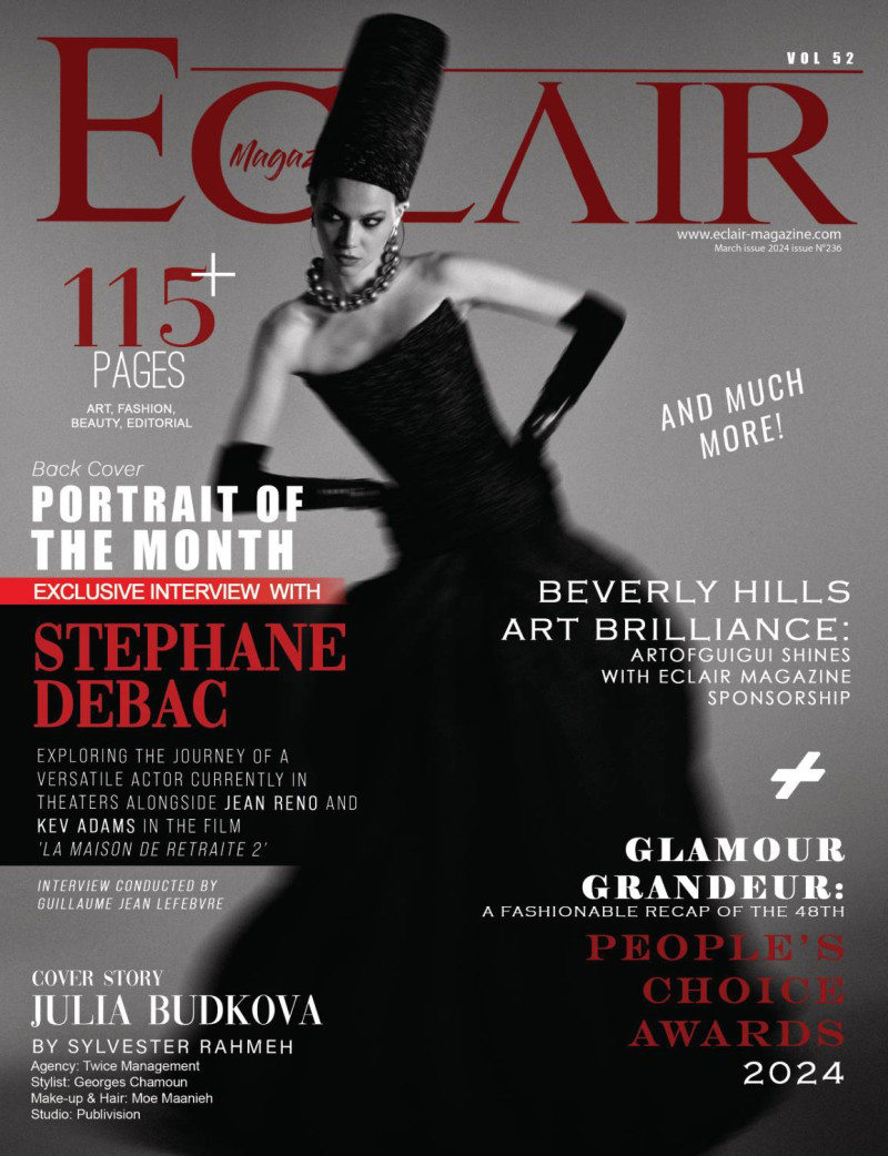 Julia Budkova featured on the Eclair Magazine cover from March 2024