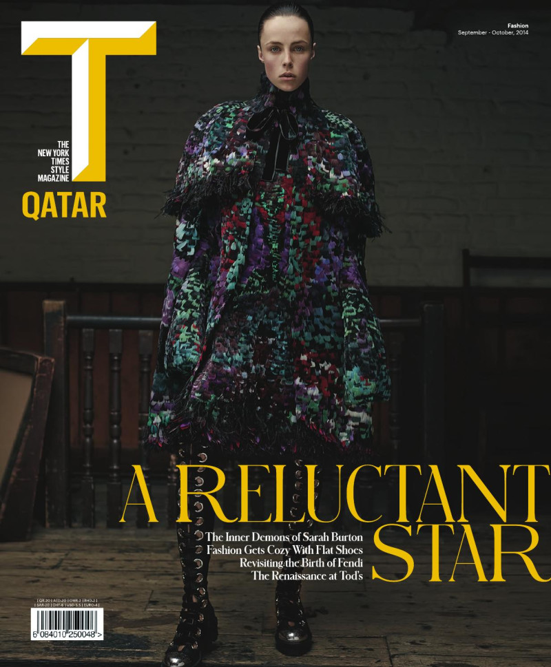 Edie Campbell featured on the T - The New York Times Style - Qatar cover from September 2014