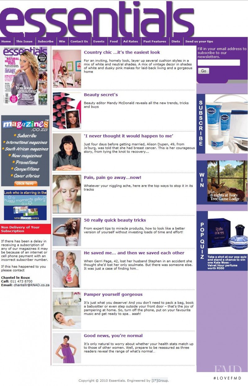  featured on the Essentials.co.za screen from April 2010