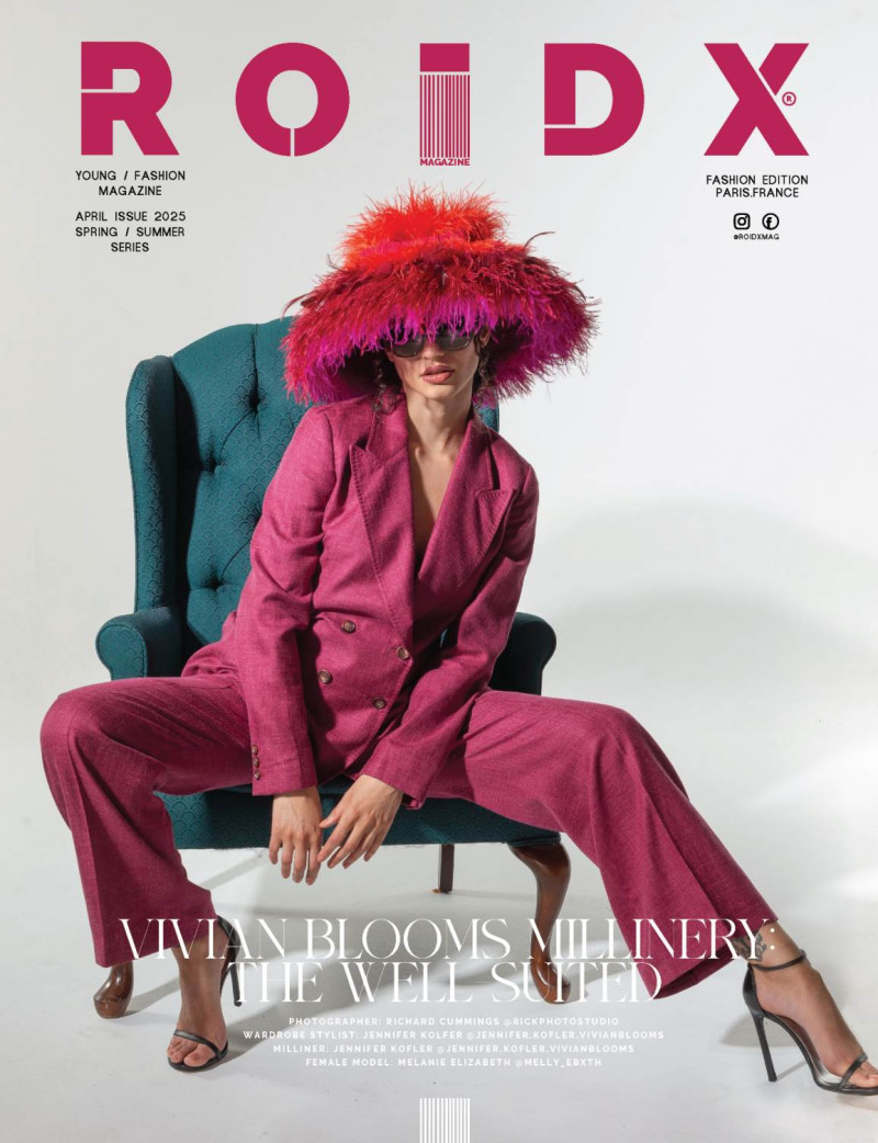Melanie Elizabeth featured on the Roidx cover from April 2025