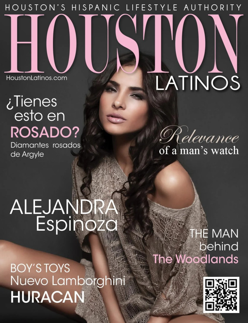 Alejandra Espinoza featured on the Houston Latinos cover from February 2014