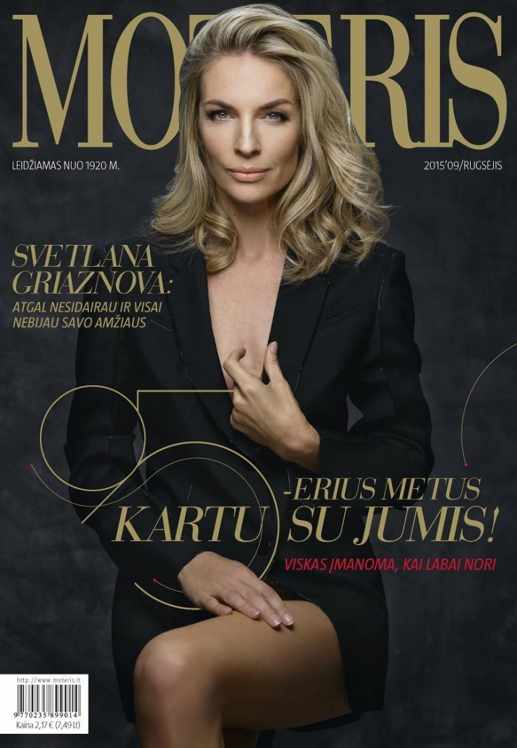 Svetlana Griaznova featured on the Moteris cover from September 2015