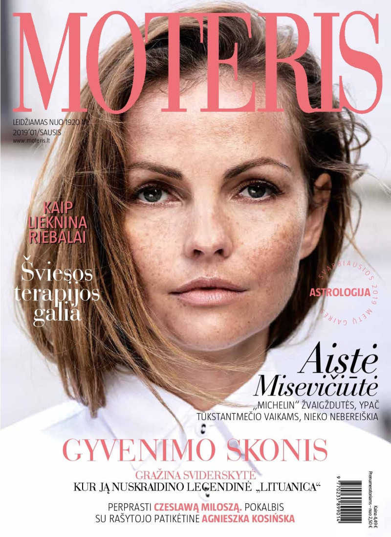 Aiste Miseviciute featured on the Moteris cover from January 2019