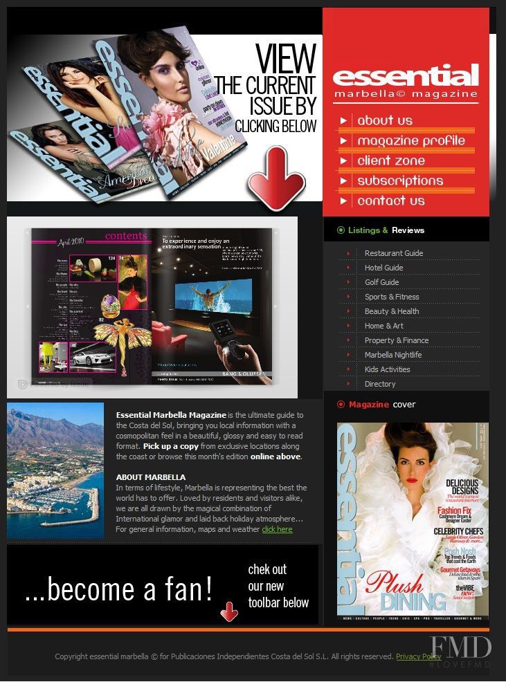  featured on the EssentialMagazine.com cover from April 2010