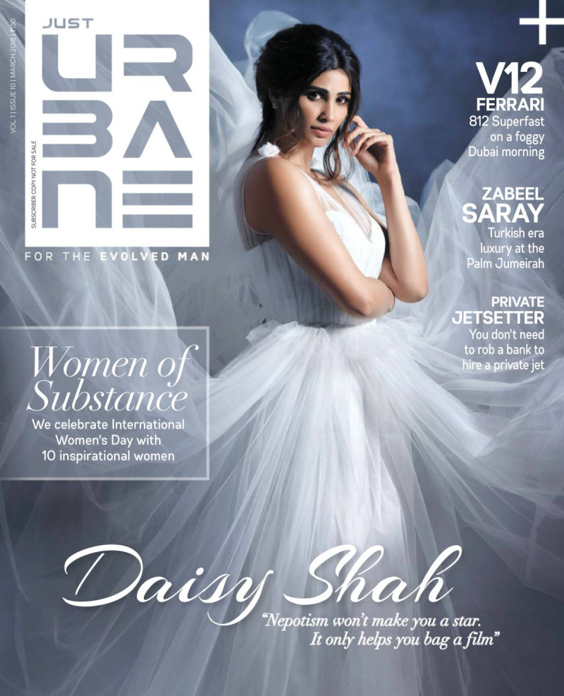 Daisy Shah featured on the Just Urbane cover from March 2018