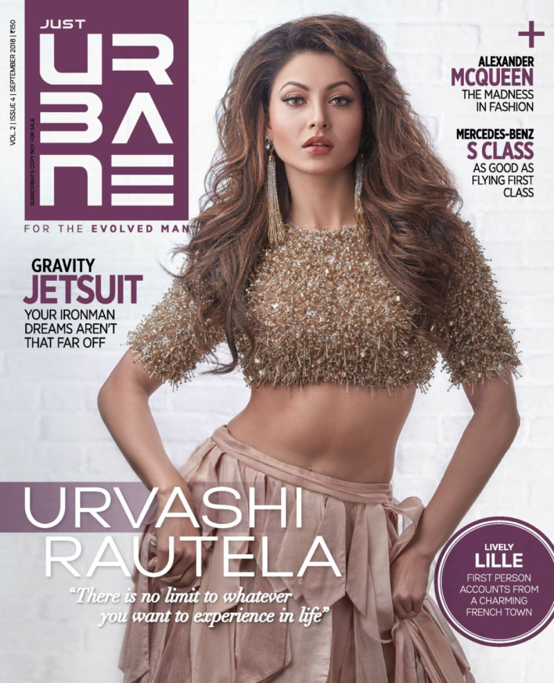 Urvashi Rautela featured on the Just Urbane cover from September 2018