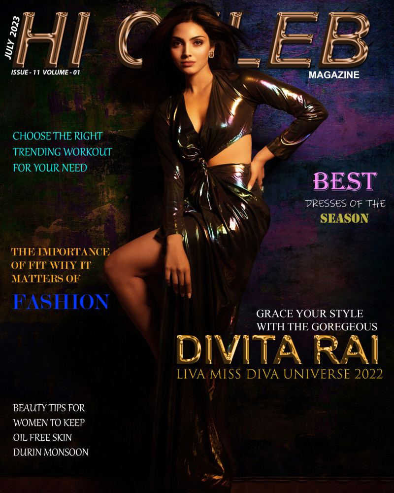 Divita Rai featured on the Hi Celeb Magazine cover from July 2023