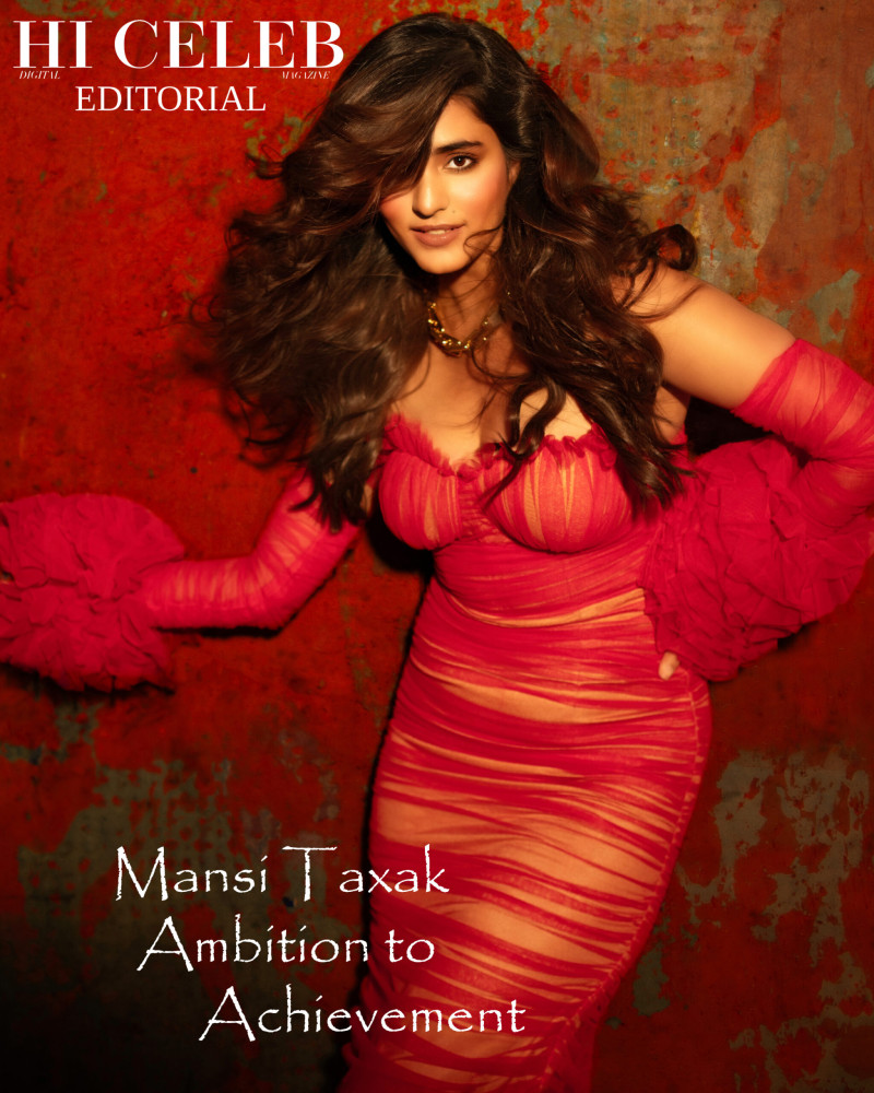 Mansi Taxak featured on the Hi Celeb Magazine cover from February 2024