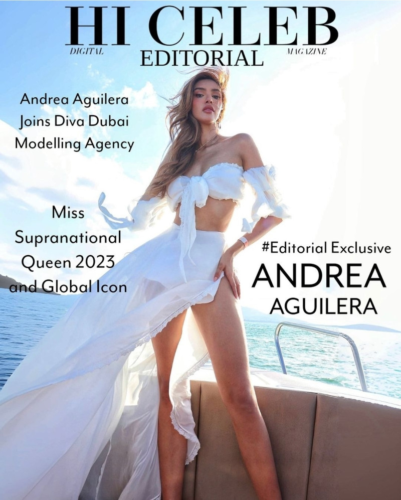 Andrea Aguilera featured on the Hi Celeb Magazine cover from September 2024