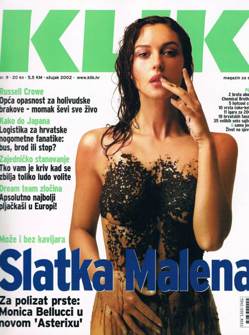 Monica Bellucci featured on the Klik cover from March 2002