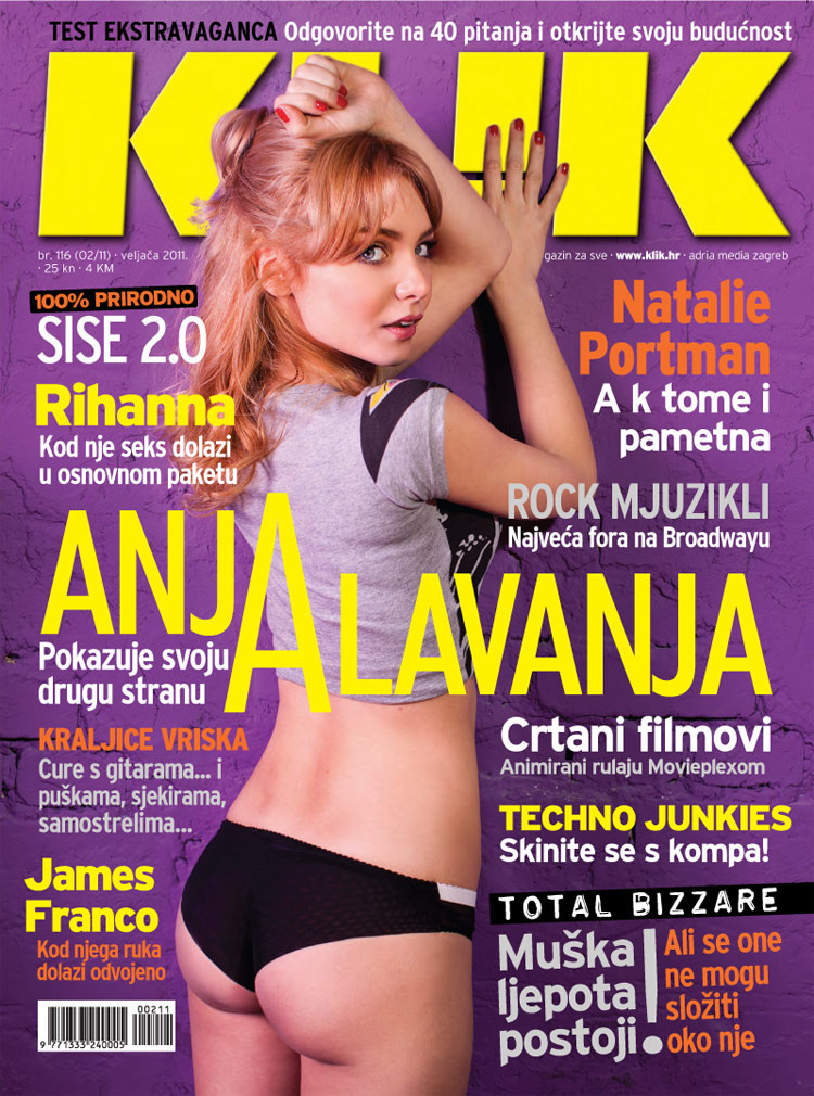 Anja Lavanja featured on the Klik cover from February 2011