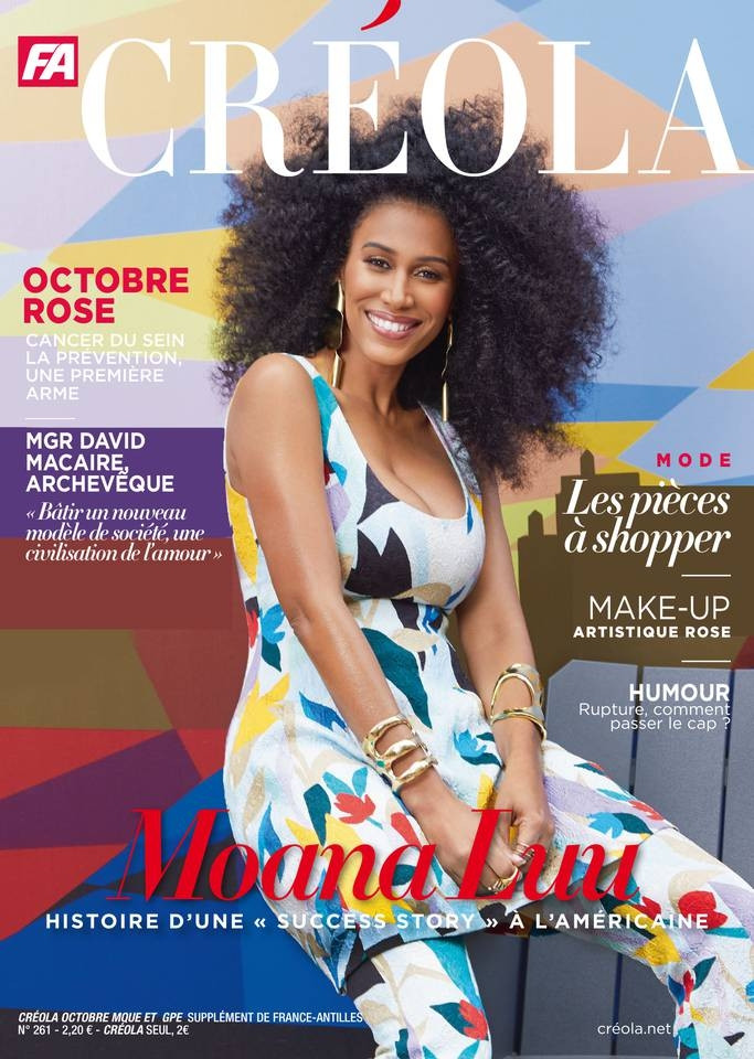 Moana Luu featured on the Créola cover from October 2019