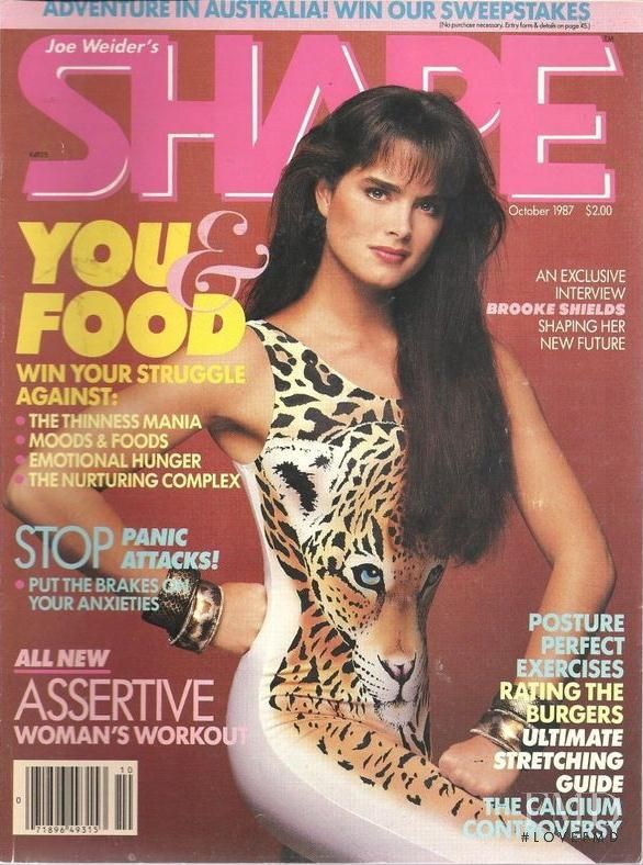 Brooke Shields featured on the Shape USA cover from October 1987