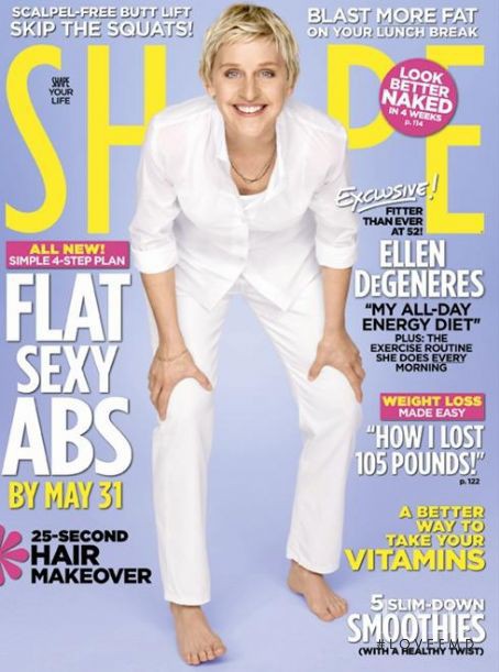 Ellen DeGeneres featured on the Shape USA cover from May 2010