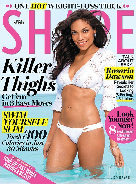 Rosario Dawson featured on the Shape USA cover from August 2011
