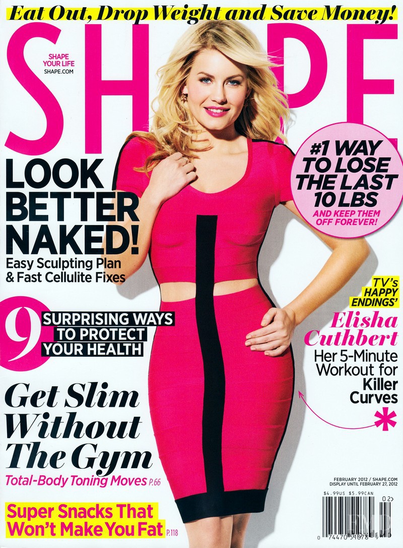 Elisha Cuthbert featured on the Shape USA cover from February 2012