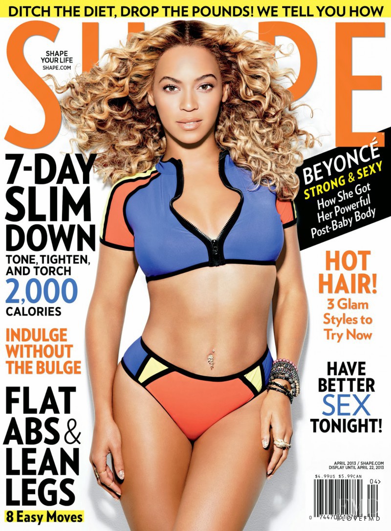 Beyoncé Knowles featured on the Shape USA cover from April 2013