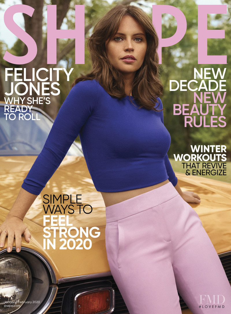 Felicity Jones featured on the Shape USA cover from February 2020