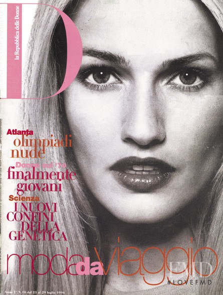 Karen Mulder featured on the La Repubblica delle Donne cover from July 1996