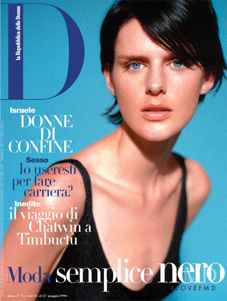 Stella Tennant featured on the La Repubblica delle Donne cover from May 1996
