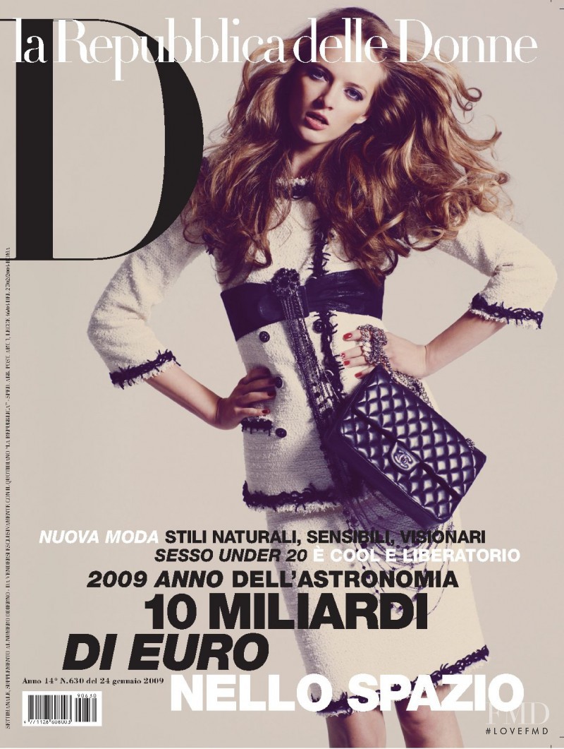 Daria Strokous featured on the La Repubblica delle Donne cover from January 2009
