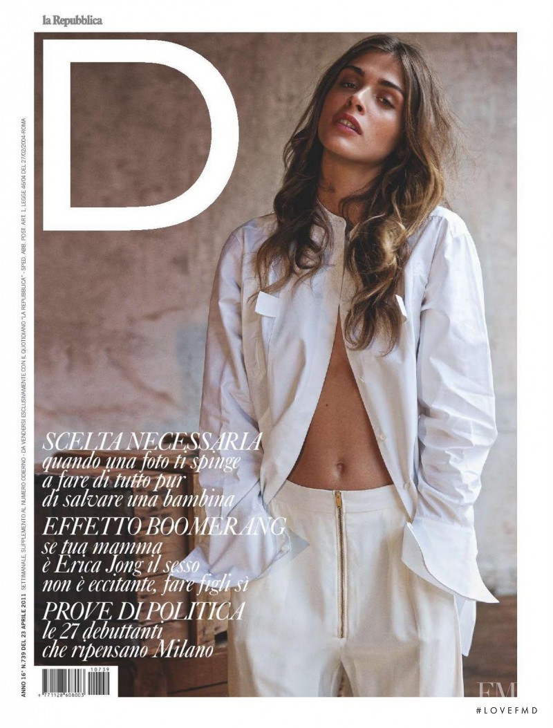 Elisa Sednaoui featured on the La Repubblica delle Donne cover from April 2011