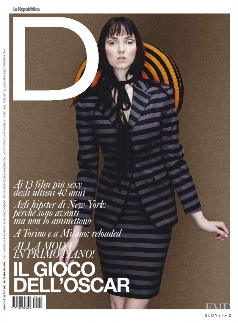 Lily Cole featured on the La Repubblica delle Donne cover from February 2011