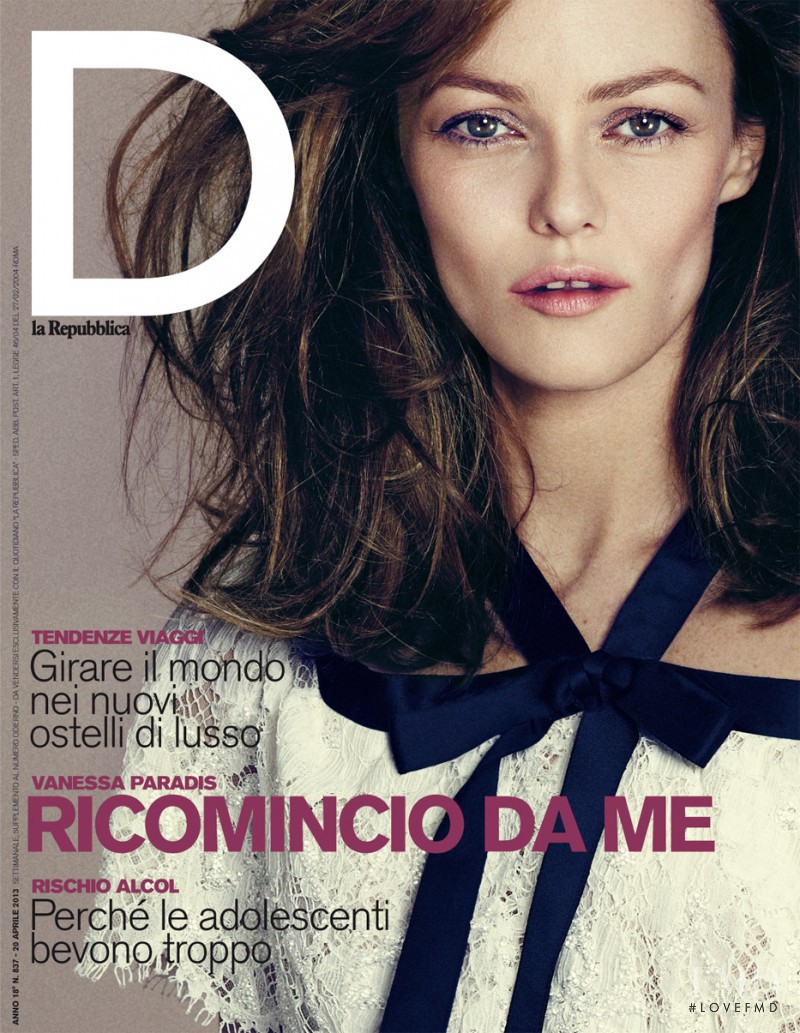 Vanessa Paradis featured on the La Repubblica delle Donne cover from April 2013