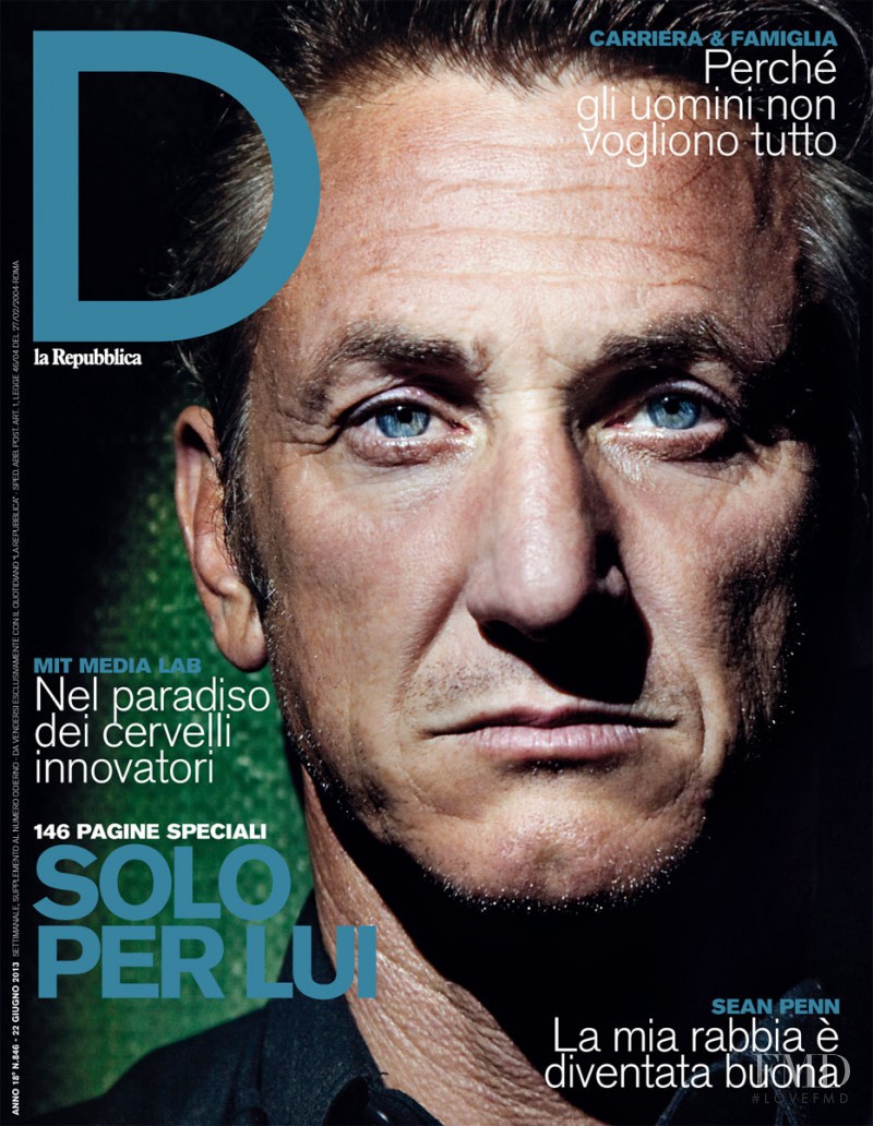 Sean Penn featured on the La Repubblica delle Donne cover from June 2013