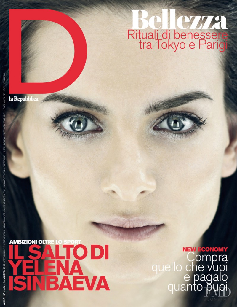 Yelena Isinbayeva featured on the La Repubblica delle Donne cover from March 2013