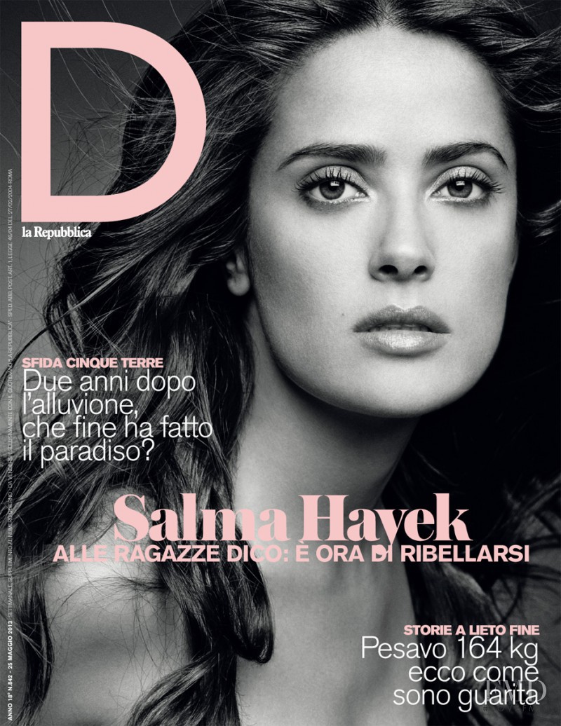 Salma Hayek featured on the La Repubblica delle Donne cover from May 2013