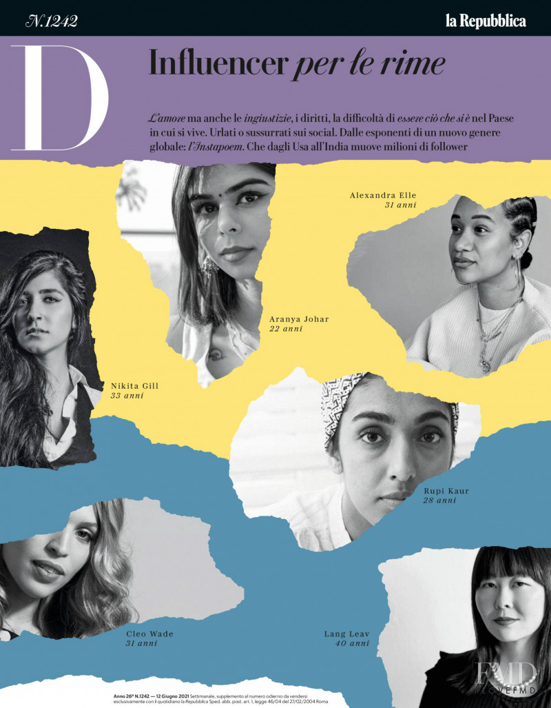  featured on the La Repubblica delle Donne cover from June 2021