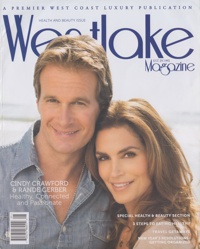 Cindy Crawford featured on the Westlake Magazine cover from January 2016