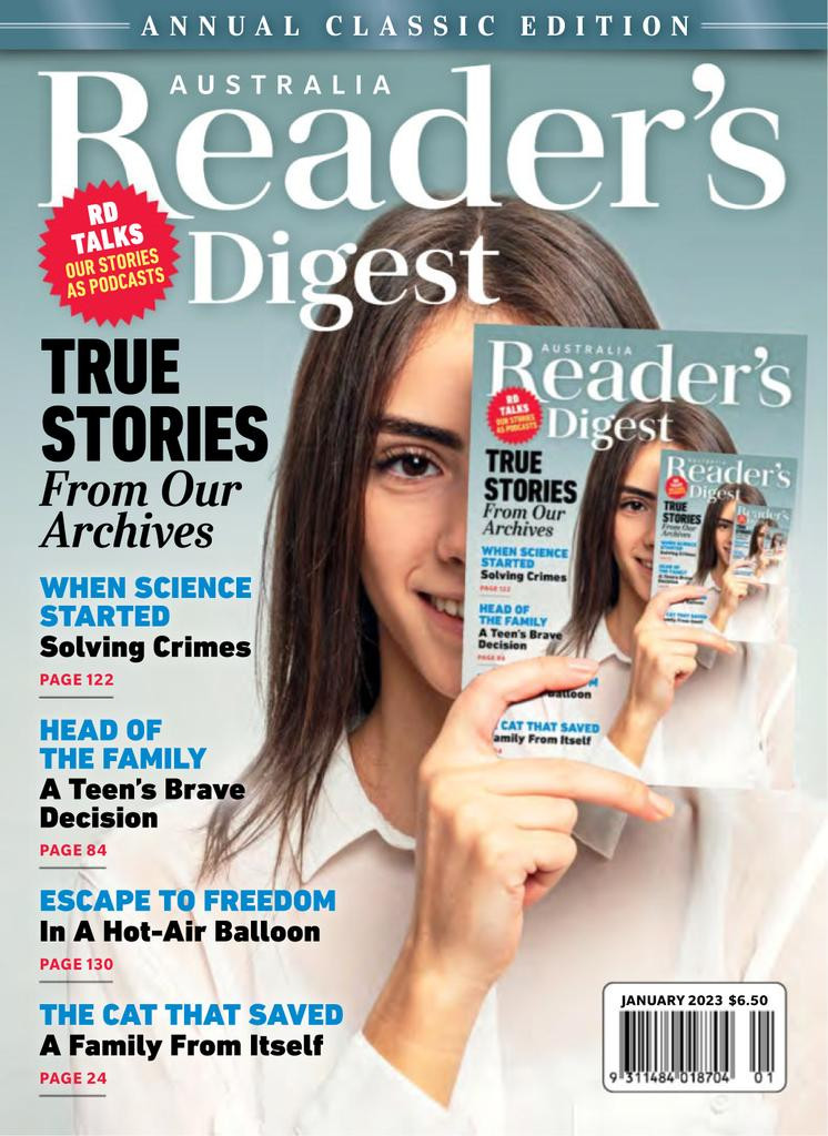  featured on the Reader\'s Digest Australia cover from January 2023