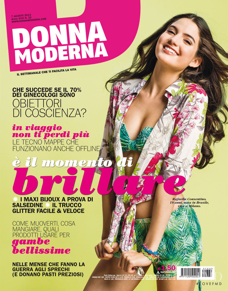 Rafaella Consentino featured on the DONNA MODERNA cover from August 2013