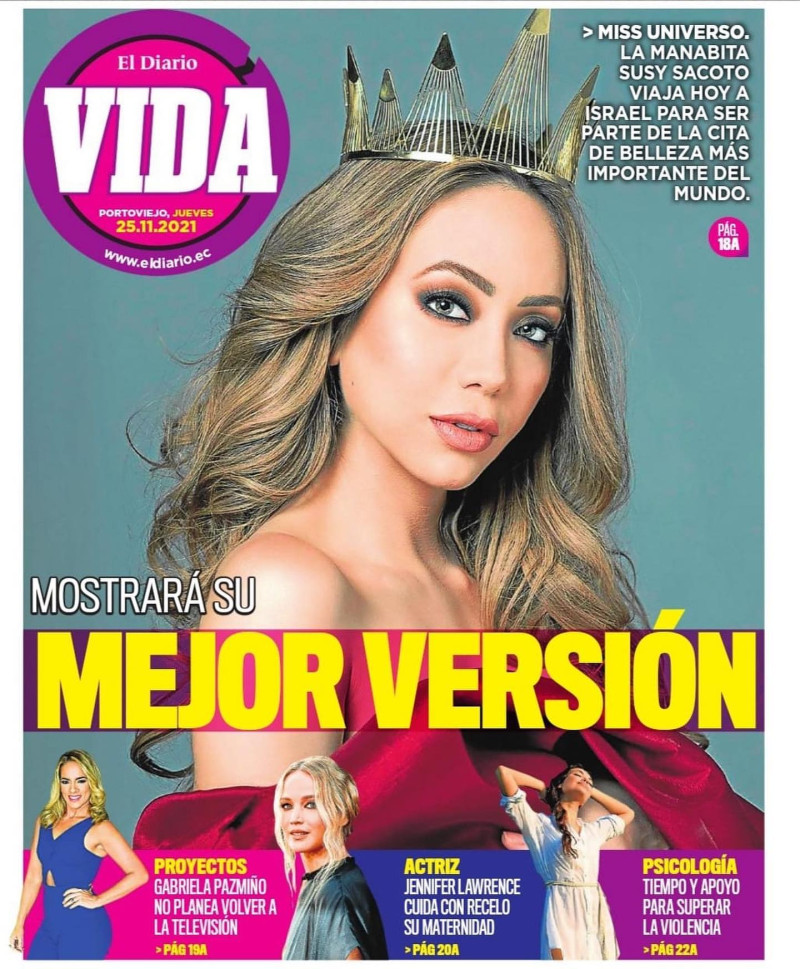 Susy Sacoto featured on the El Diario Vida cover from November 2021