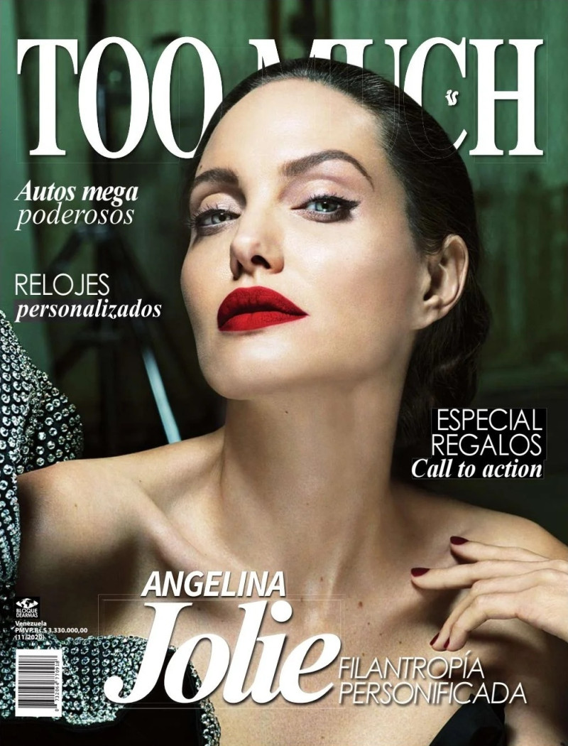 Angelina Jolie featured on the Too Much cover from December 2020