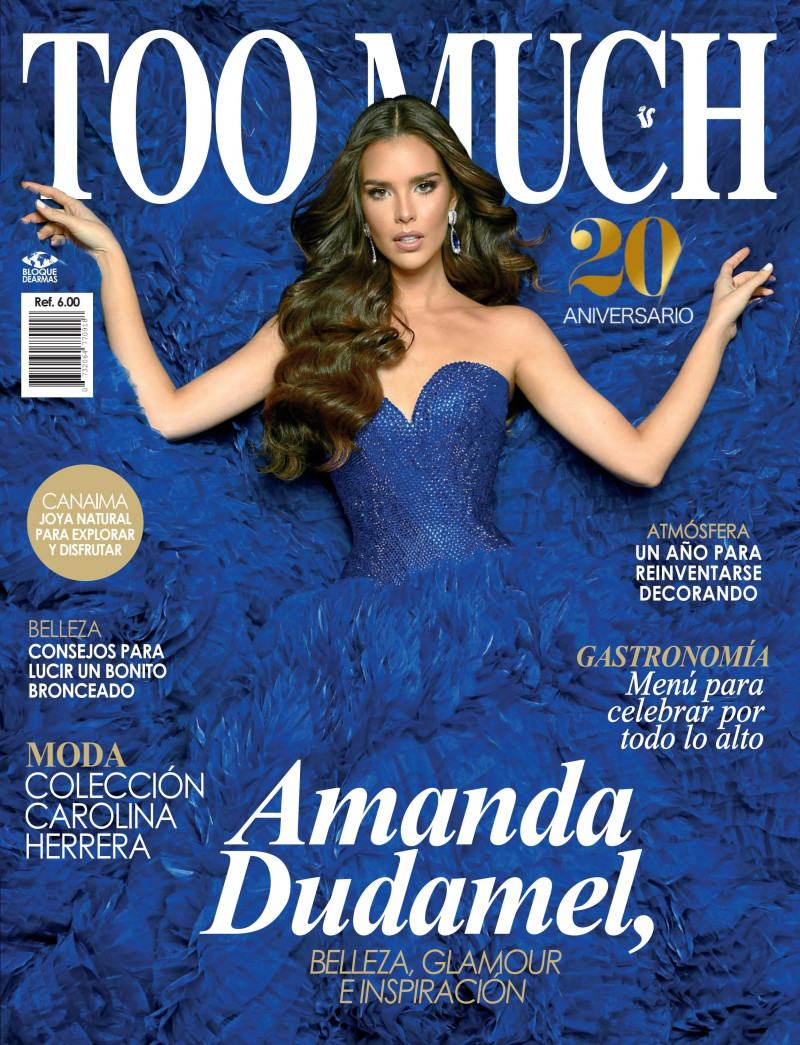 Amanda Dudamel featured on the Too Much cover from April 2023