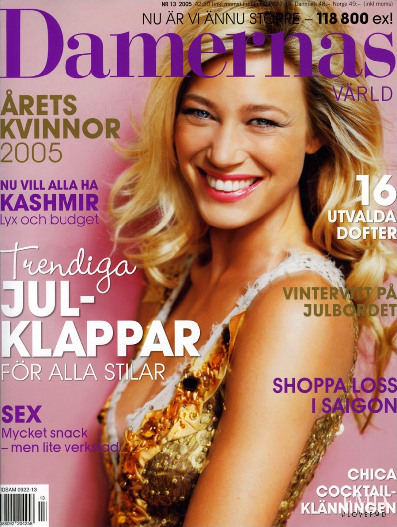 Caroline Forsling featured on the Damernas Värld cover from December 2005