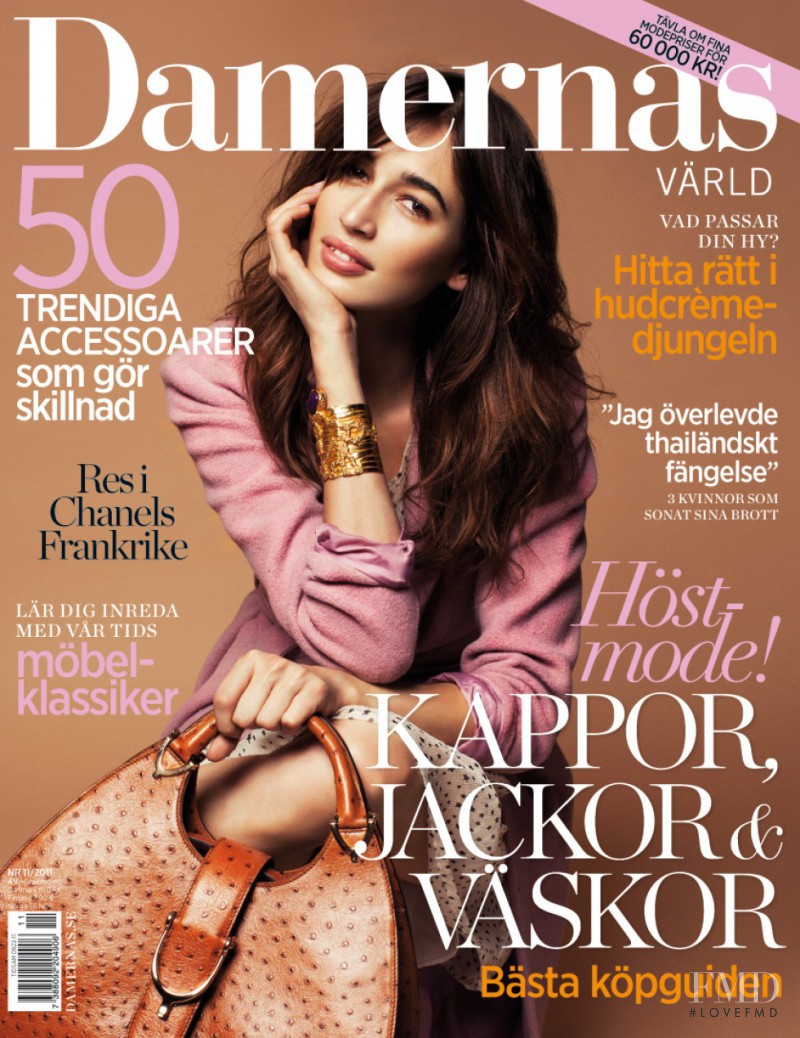 Kenza Fourati featured on the Damernas Värld cover from November 2011