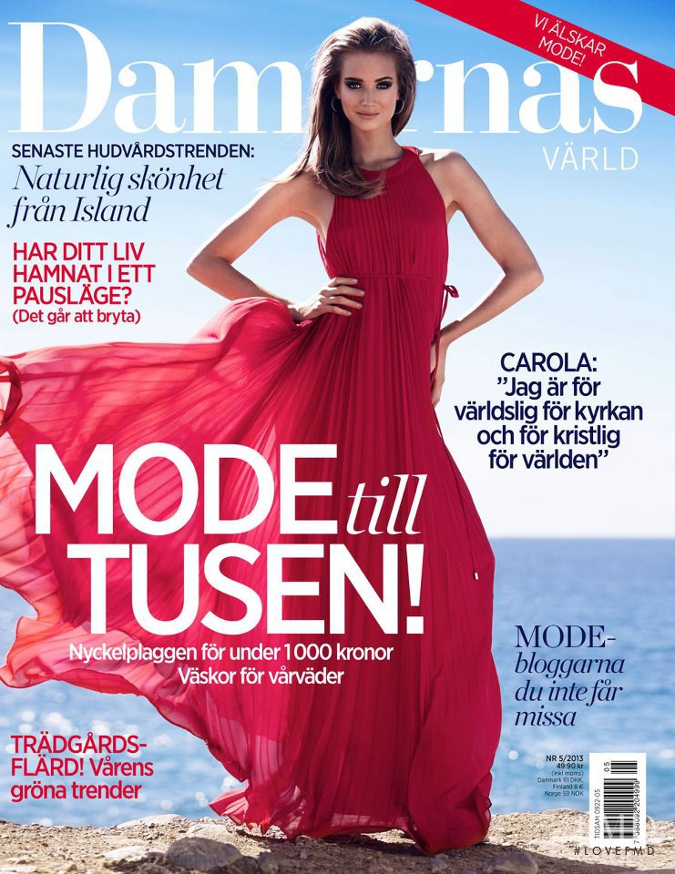 Siri Crafoord featured on the Damernas Värld cover from April 2013